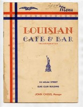 The Louisiana Cafe &amp; Bar Menu Milam Street Shreveport Louisiana 1940&#39;s - £76.22 GBP