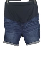 Isabel Maternity Shorts 14 Womens Plus High Waistband Cuffed Summer Blue - £13.22 GBP