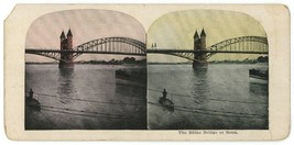 c1900&#39;s Colorized Stereoview The Rhine Bridge at Bonn Germany - £12.38 GBP