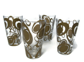 Le Gocce Cerve Mid Century Set of 4 Tumblers Highball Glasses Pop Art Barware  - £55.08 GBP