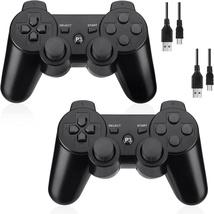 2 Pack Bluetooth Rechargeable Controllers for PS3 W/ Double Shock &amp; Motion Senso - £25.23 GBP+