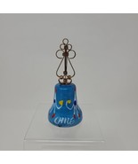 Chile South American Souvenir Metal Bell Blue 5&quot; Hand Painted - £12.45 GBP