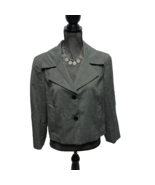 Jones Wear Blazer Womens 12 Petite Gray Black Jacket Stretch Lined Pockets - £15.08 GBP