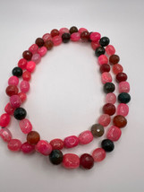 Vintage Jay King Pink Gemstone Southwestern Style Long Necklace 36” X 11mm - £79.13 GBP