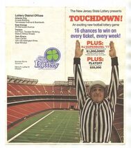 New Jersey State Lottery presents Touchdown Lottery Game Brochure 1977 - $17.82