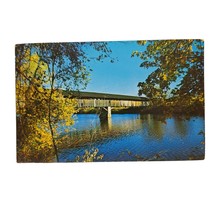 Postcard Covered Bridge Newberry Vermont Chrome Unposted - £5.33 GBP