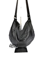 nBlack Leather Hobo Bag: Soft Italian Leather Crossbody Purse - €154,69 EUR