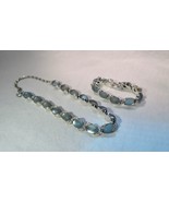 Vintage Kramer Moonglow Rhinestone Necklace &amp; Bracelet Set K1062e - £65.15 GBP