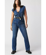 New Free People WTF CRVY Hyde Park Jumpsuit $158 SIZE 6 Stretchy - £69.89 GBP