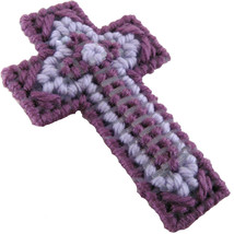 Three Crosses design Shades of Purple Christian Cross Ornament - £15.63 GBP