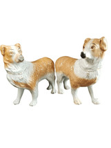 Antique Staffordshire Collie Dogs Oversized Pair 12&quot; long x 11.25&quot; tall c.1860&#39;s - $425.70