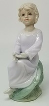 Girl Praying on Chair Figurine Vintage 1950s Signed Hand Painted Ceramic - $18.95