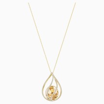 Authentic Swarovski Energic Gold Long Pendant in Pave Cage - £148.39 GBP