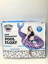 Bigmouth Inc Giant Mermaid Tail Pool Float Over 6’ Inflated 74L X 48W X 37H - £12.67 GBP