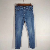 Wonder Nation Jeans Girl&#39;s Youth Size 8 Straight Leg Med Wash Adjustable Waist - £6.00 GBP