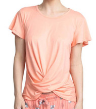 Muk Luks Womens Cloud Knit Cropped Top Size Medium Color Peach - £25.39 GBP