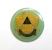 Masonic 32 Degree Spes mea in Deo est Pin 80s Vintage Enamel Hat Tac Mason - £3.76 GBP