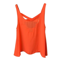 Liberty Love Womens Swing Tank Top Coral Orange Criss Cross Back Scoop XS New - £11.00 GBP