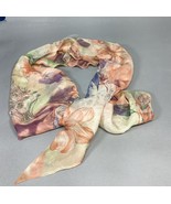 Sheer Silk Floral Scarf - 62x8” - $272.68 MXN