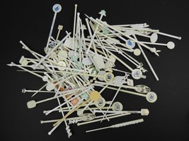 Lot 60+ White Swizzle sticks cocktail stirrers Casino Airlines Bars Play... - £18.94 GBP