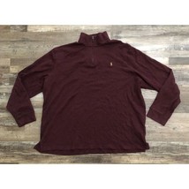 Polo Ralph Lauren Mens 2XL Maroon Estate Rib 1/4 Zip Sweater - $18.47