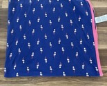 Just One Year Flamingo Baby Blanket Blue Purple Pink 30.25”x34&quot; - $21.84