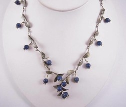 Michael Michaud Silver Seasons Blueberry 16&quot; Adj. Cluster Necklace NWT - £157.48 GBP