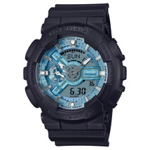 Casio G-Shock Analog/Digital Blue Dial Black Watch GA-110CD-1A2 / GA110C... - $129.95