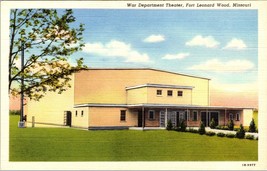Postcard Fort Leonard Wood War Department Theater Missouri Linen  - £4.66 GBP