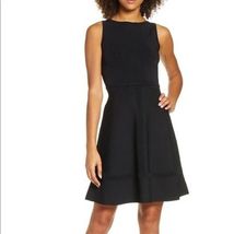 French Connection Tia Tobey Flare Dress, Little Black Dress, Black, Size... - $39.00