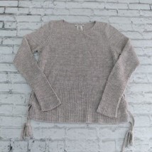 American Eagle Sweater Womens XS Gray Long Sleeve Lace Up Sides Pullover - $17.98