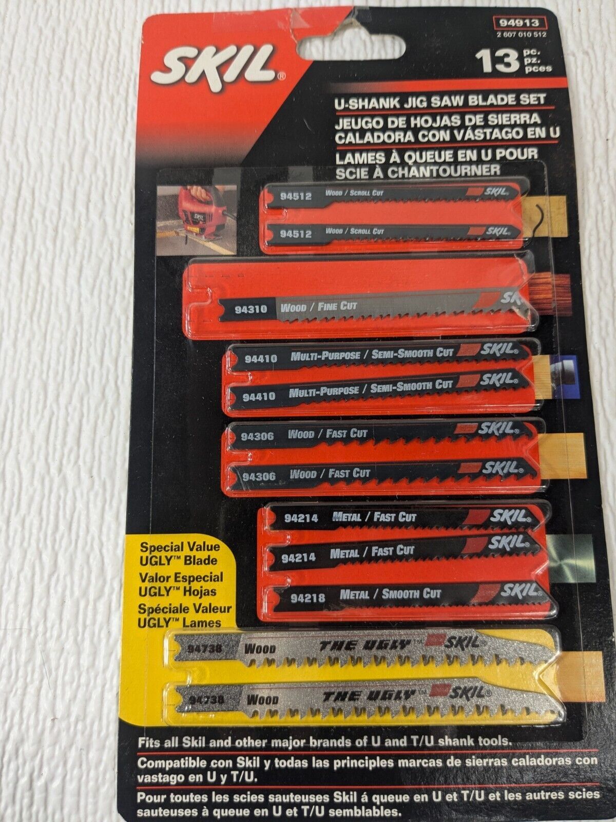 NEW SKIL 94913 Jigsaw Blade U &amp; T/U shank 12 pc set w/ ugly blade MISSING 1 - $19.00