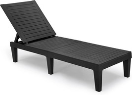 Black Yitahome Chaise Outdoor Lounge Chairs With Adjustable Backrest, - £92.71 GBP