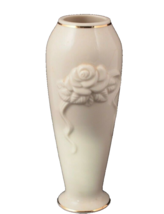 Lenox Bud Vase Rose Collection with Gold Accents Classic Beauty 6 Inches Tall - $9.04