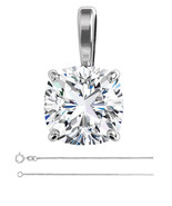 Cushion Natural Mined Diamond Pendant 14k gold (0.92 Ct E VVS1 Clarity) IGL - $4,175.40 CAD