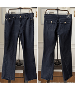 True Religion Joey Mid Rise Flap Flare Jeans Black $154 31 - $76.50