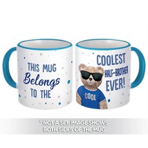 Coolest HALF-BROTHER Ever Bear : Gift Mug Best Family Christmas Birthday Funny - £12.74 GBP