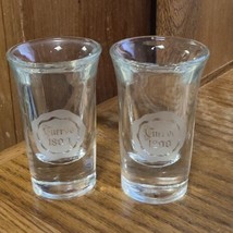 Set of 2 Cuervo 1800 Frosted Logo Shot Glass Pair Tequila - $14.84