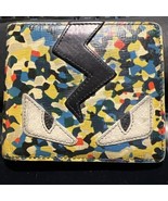 FENDI Monster Bugs Eyes Bifold Wallet Leather Multicolor Authentic - $2,815.65 MXN