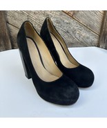 ACNE STUDIOS Suede Leather Black VEGA Block Heel Court Shoes U.S Size 6.... - £69.30 GBP