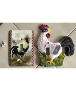 Lot (2) ROOSTER Single Light Switch Wall Plates, Rustic Farmhouse Decor - $14.60