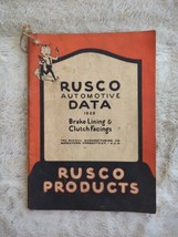 Rusco Automotive Data 1928 Brake Lining And Clutch Facings Russel Manufa... - £29.02 GBP