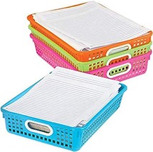 Really Good Stuff Plastic Desktop Paper Storage Baskets For Classroom, Set Of 4 - £37.44 GBP