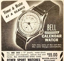 1947 Bell Watch Co Calendar Watches Advertisement Vintage Jewelry NYC E8J - €17,24 EUR