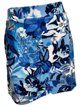 Chico's Blue and White Floral Skort Side Zip Pockets Size L - $28.49