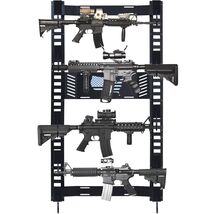 Gun Wall Mount Rack 5 Rifle Shotgun Weapon Bow Storage Display Holder Or... - $66.66