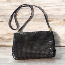 Vintage &amp; Davis Purse Black Metallic Mesh W/ Gold Evening Bag Crossbody ... - $29.41