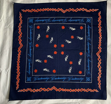  New Vintage 80&#39;s Breckenridge Ski Skiing Bandana Blue 21 x 20.5 - $18.76