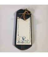 Notepad Holder BAA, BAA, BAA Wall Hanging Primitive Country Blue With Heart - $300.17 MXN