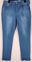Seven7 Jeans Womens 12 Blue Mid Rise Distressed Cuffed Ankle Skinny Pants - £23.34 GBP
